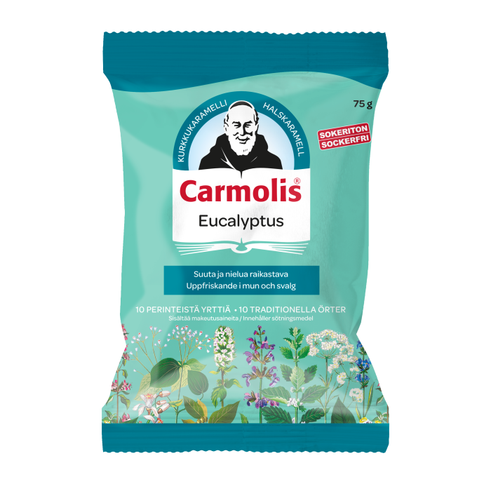Carmolis Eucalyptus Kurkkukaramelli, sokeriton 20x75 g