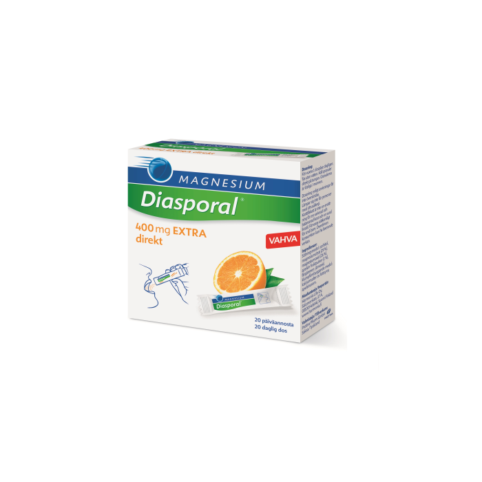 Diasporal Magnesium 400 Extra Direkt rakeet, annospussi 20 kpl