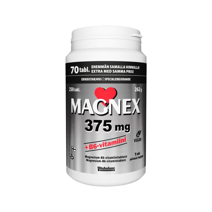 Magnex 375 mg + B6 kampanjapakkaus (180+70) 250 tabl