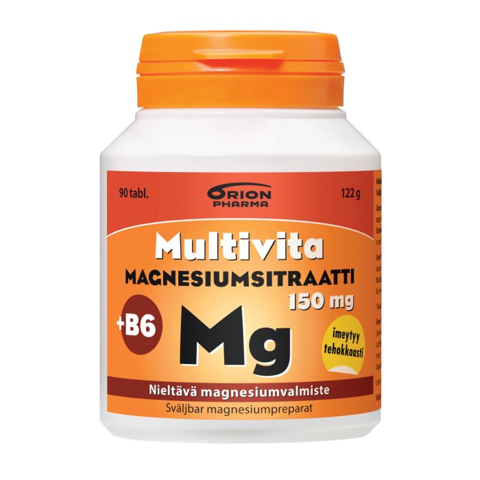 Multivita Magnesiumsitraatti +B6 150 mg 90 tabl