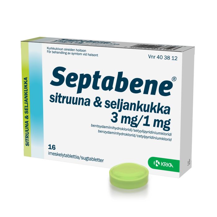 SEPTABENE SITRUUNA & SELJANKUKKA imeskelytabletti 3/1 mg 16 fol kuva 3