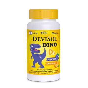 Devisol Dino mustikka appelsiini 15 mikrog 60 tabl