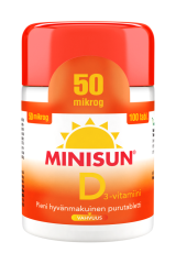 Minisun D-vitamiini 50 mikrog 100 purutabl