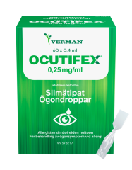 OCUTIFEX 0,25 mg/ml silmätipat, liuos, kerta-annospakkaus 60x0,4 ml